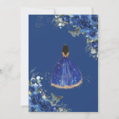 キンセアニラ誕生日王室のブルーフローラプリンセス 招待状 (裏面)