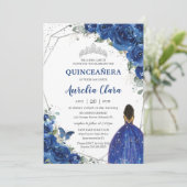 キンセアニラ誕生日王室のブルーフローラプリンセス 招待状 (スタンド正面)