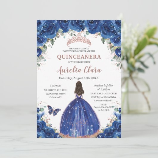 キンセアニラ誕生日王室のブルーフローラプリンセスXV 招待状 (スタンド正面)