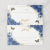 キンセアニラ誕生日王室のブルーフローラ蝶 プレイスカード (外部開封)