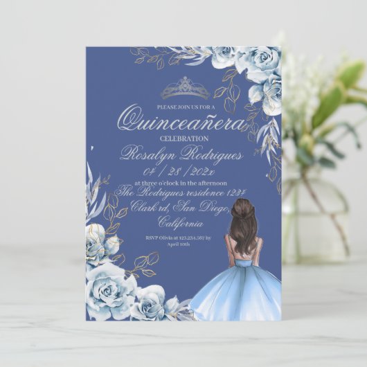 キンセアニラ誕生日王室のブルー 招待状 (スタンド正面)