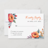 キンセアニラ誕生日素朴ウォーターカラーフローラ 出欠カード (正面)