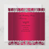 キンセアニラ誕生日15thパーティーレッドホワイトシルバー 招待状 (裏面)