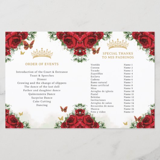 キンセアニラ赤フローラ蝶フォトプログラム (裏面)