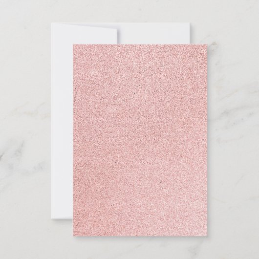 キンセアニラ赤面ピンクグリッターフローラ誕生日 サンキューカード (裏面)