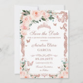 キンセアニラ赤面ピンクフローラバラ金ゴールド蝶 セーブザデート (正面)