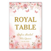 キンセアニラ赤面ピンクローズフローラバタフライ テーブルナンバー (裏面)