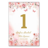 キンセアニラ赤面ピンクローズフローラバタフライ テーブルナンバー (裏面)