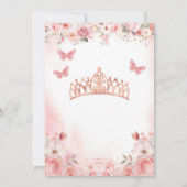 キンセアニラ赤面ピンクローズフローラバタフライ 招待状 (裏面)