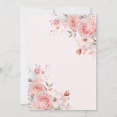 キンセアニラ赤面ピンクローズフローラバタフライ 招待状 (裏面)