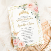 キンセアニラ赤面ピンクローズローズバタフライティアラ 招待状