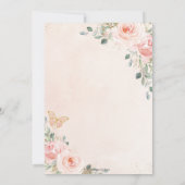 キンセアニラ赤面ピンクローズローズバタフライティアラ 招待状 (裏面)