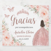 キンセアニラ赤面フローラバラ金ゴールドドレスプリンセス スパークリングワインラベル (シングルラベル)