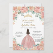 キンセアニラ赤面フローラバラ金ゴールドドレスプリンセス 招待状 (正面)