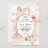 キンセアニラ赤面ボホフローラパンパスグラスドレス 招待状 (正面)