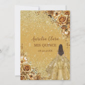 キンセアニラ金ゴールドフラワーズフローラプリンセスドレス 招待状 (裏面)