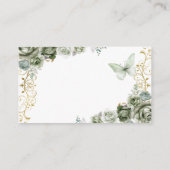 キンセアニラ金ゴールド&セージグリーンバタフライ詳細 エンクロージャーカード (裏面)