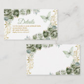 キンセアニラ金ゴールド&セージグリーンバタフライ詳細 エンクロージャーカード (正面/裏面)