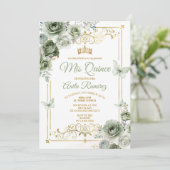 キンセアニラ金ゴールド&セージグリーンメキシカンバタフライ 招待状 (スタンド正面)