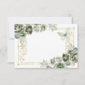 キンセアニラ金ゴールド&セージグリーンメキシコRsvpカード サンキューカード (裏面)