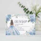 キンセアニラ15アノスダスティブルーRSVPカード サンキューカード (スタンド正面)