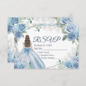 キンセアニラ15アノスダスティブルーRSVPカード サンキューカード (正面/裏面)