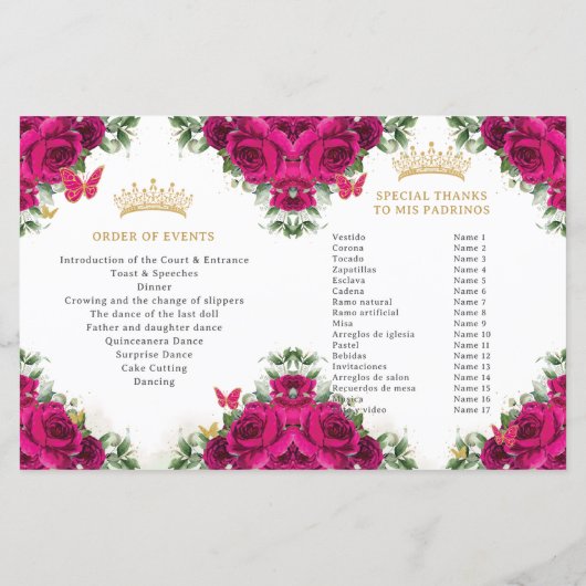 キンセアニラ15明るい赤紫色ピンクフローラ金ゴールドプログラム (裏面)