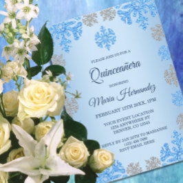 キンセアニラ15誕生日アイスブルースノーフレーク 招待状