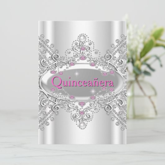 キンセアニラ15thバースデーパーティーピンクダイヤモンド 招待状 (スタンド正面)