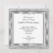 キンセアニラ15thバースデーパーティーホワイトシルバーティアラ 招待状 (裏面)