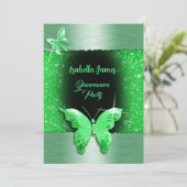 キンセアニラ15th誕生日ブラックグリーンフォイルラグジュアリー 招待状 (スタンド正面)