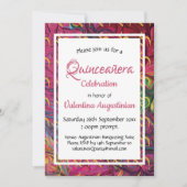 キンセアニラ15th誕生日レトロパーソナライズされたバラ 招待状 (正面)