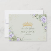 キンセアニラ16誕生日セージグリーンラベンダーフローラ 出欠カード (裏面)