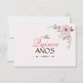 キンセアニラ・エレガンテ： Mis Quince Invitaciones Rosa 出欠カード (裏面)