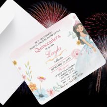 キンセアニラ・エレガンテ： Mis Quince Invitaciones Rosa