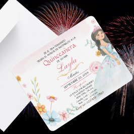 キンセアニラ・エレガンテ: Mis Quince Invitaciones Rosa 出欠カード