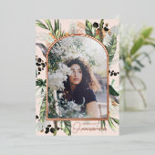 キンセアニラ |グリーンリー&テラコッタジャングル 箔招待状 (立ち正面)