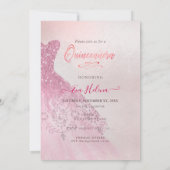 キンセアニラ、スパークルガウン、ピンクさくらんぼ グラデーション 招待状 (裏面)