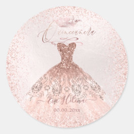 キンセアニラ、スパークルガウン、フェイクバラ金ゴールド ラウンドシール