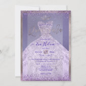 キンセアニラ、プリンセスダスティパープルグリッターガウン 招待状 (裏面)