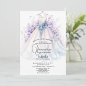 キンセアニラ |白いガウン紫と青の色 招待状 (スタンド正面)