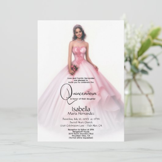 キンセアニラ |繊細なピンクインスアニョス 招待状 (スタンド正面)