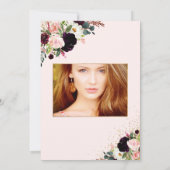 キンセアニラ、赤面水彩花プリンセス 招待状 (裏面)