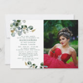 キンセアニラEucalyptus Greeneryフローラ写真 招待状 (正面)