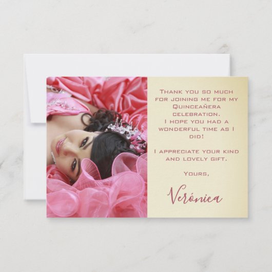キンセアニラmis quince写真サンキューカード サンキューカード (裏面)