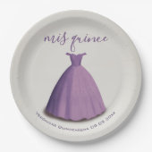 キンセアニラmis quince紫色のドレステーブルデコール ペーパープレート (正面)