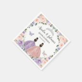 キンセアニラXVスウィート16薄紫赤面フローラツインズ スタンダードカクテルナプキン (角)