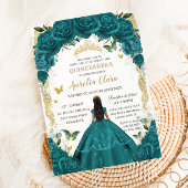 キンセアニラXVティール(緑がかった色)グリーンフローラプリンセスドレス 招待状