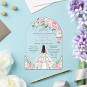 キンセアニラXVピンクホワイトフローラプリンセスシルバー アクリル招待状 (インサイチュ (ウェディング))