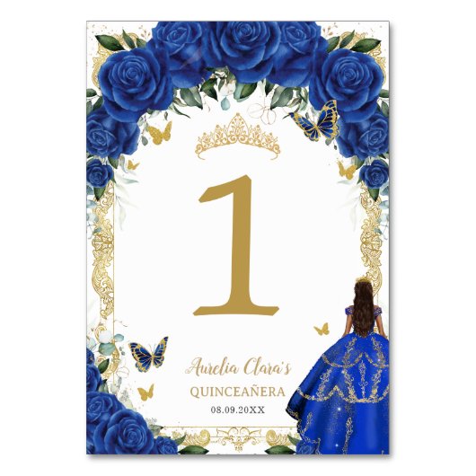 キンセアニラXVブルー王室のフローラ金ゴールドガールドレス テーブルナンバー (裏面)